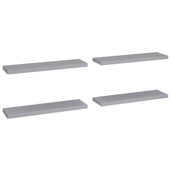  Floating Wall Shelves 4 pcs Gray 35.4"x9.3"x1.5" MDF A949-323861