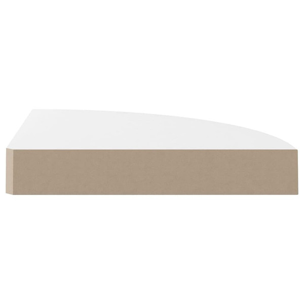  Floating Corner Shelves 2 pcs High Gloss White 9.8x9.8x1.5" MDF A949-323887