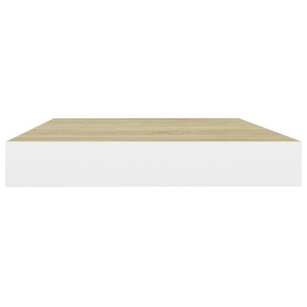  Floating Wall Shelves 4 pcs Oak and White 15.7"x9.1"x1.5" MDF A949-326572
