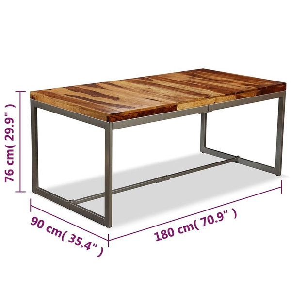  Dining Table Solid Acacia Wood and Steel 70.9 A949-244797