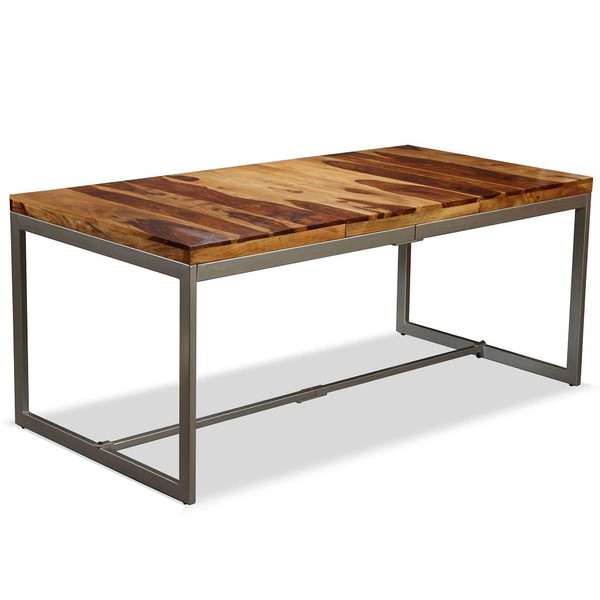  Dining Table Solid Acacia Wood and Steel 70.9 A949-244797