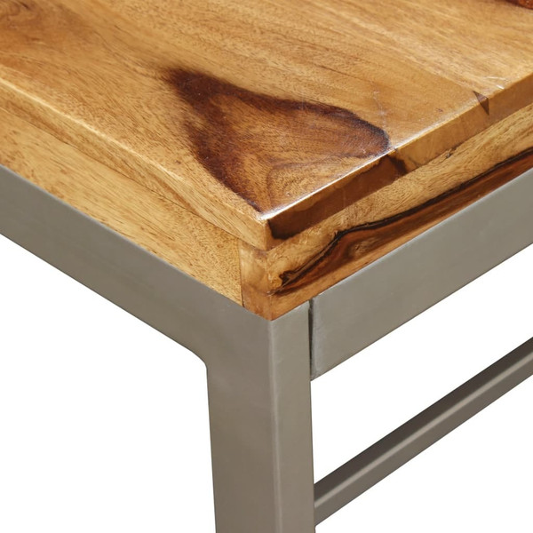  Dining Table Solid Acacia Wood and Steel 70.9 A949-244797