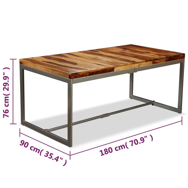  Dining Table Solid Acacia Wood and Steel 70.9 A949-244797