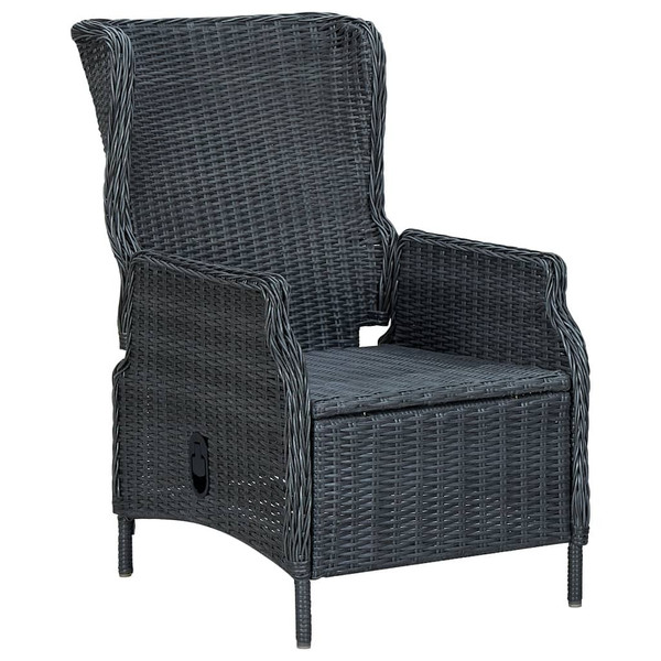  9 Piece Patio Dining Set with Cushions Poly Rattan Dark Gray A949-3060157