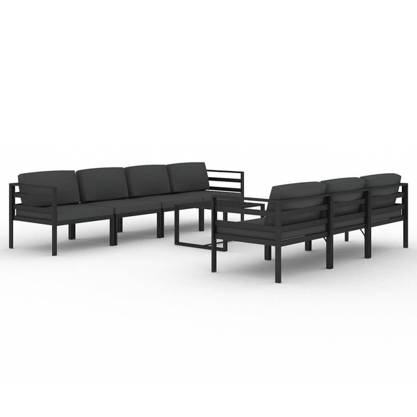  8 Piece Patio Lounge Set with Cushions Aluminum Anthracite A949-3107806