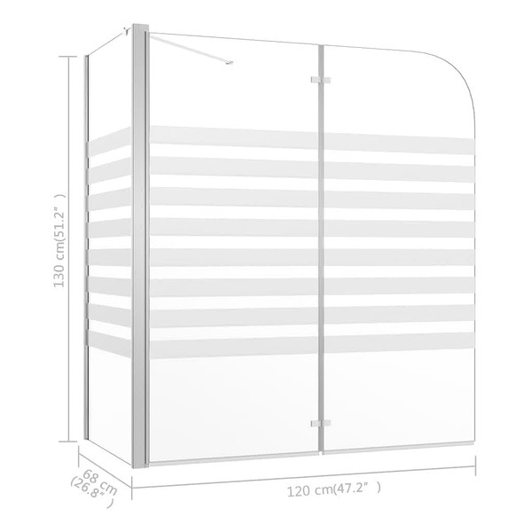 Bath Enclosure 47.2"x26.8"x51.2" Tempered Glass Stripe A949-146226