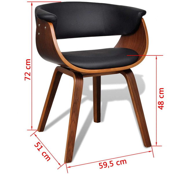  Dining Chair Bent Wood and Faux Leather A949-241058