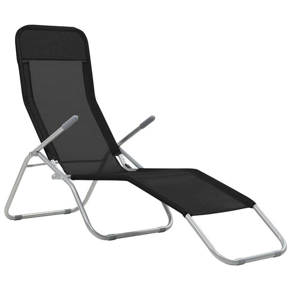  Folding Sun Loungers 2 pcs Textilene Black A949-44338