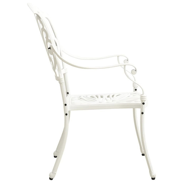  3 Piece Bistro Set Cast Aluminum White A949-3070573