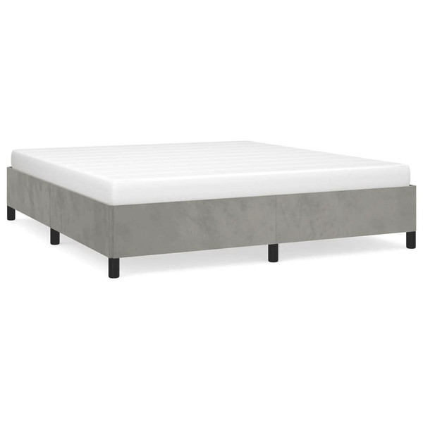  Bed Frame without Mattress Light Gray 76"x79.9" King Velvet A949-347360
