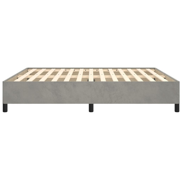  Bed Frame without Mattress Light Gray 76"x79.9" King Velvet A949-347360