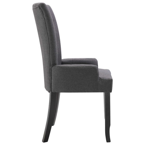  Dining Chairs with Armrests 2 pcs Dark Gray Fabric A949-276908