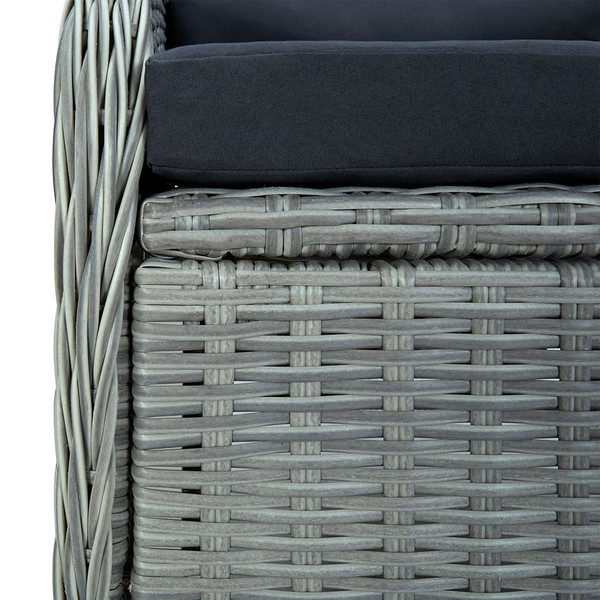 5 Piece Patio Dining Set Light Gray Poly Rattan A949-3156806