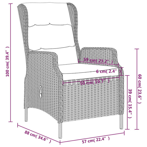 7 Piece Patio Dining Set Dark Gray A949-3099640