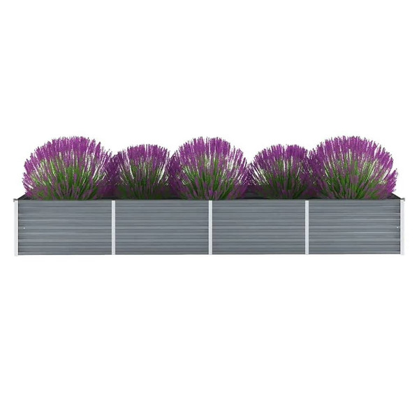  Garden Raised Bed Galvanized Steel 126"x31.5"x17.7" Gray A949-44846