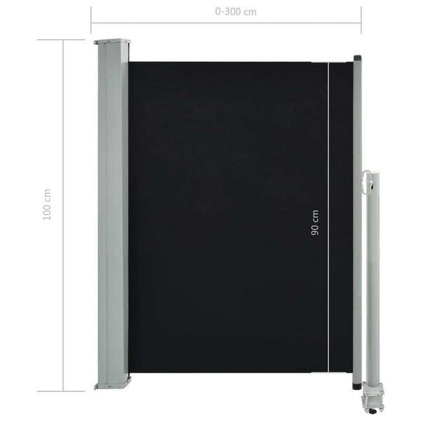 Patio Retractable Side Awning 39.4"x118.1" Black A949-45184