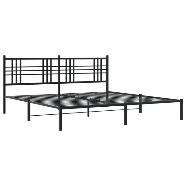  Metal Bed Frame without Mattress with Headboard Black 76"x79.9 A949-376330