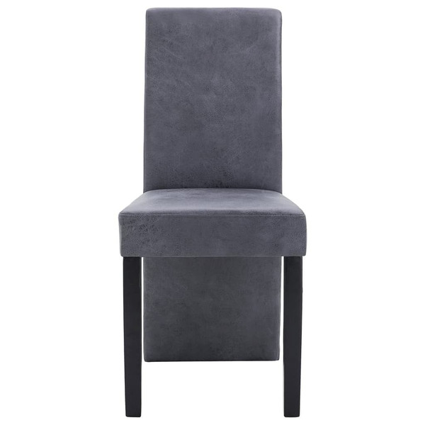 Dining Chairs 4 pcs Gray Faux Suede Leather A949-249203