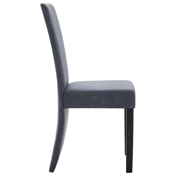 Dining Chairs 4 pcs Gray Faux Suede Leather A949-249203