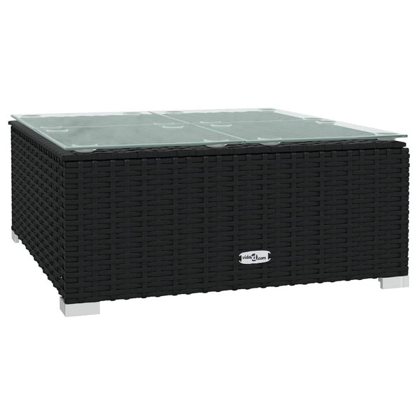  10 Piece Patio Lounge Set with Cushions Poly Rattan Black A949-3102585