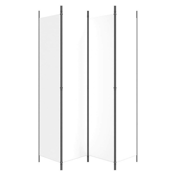 4-Panel Room Divider White 78.7"x86.6" Fabric A949-350198