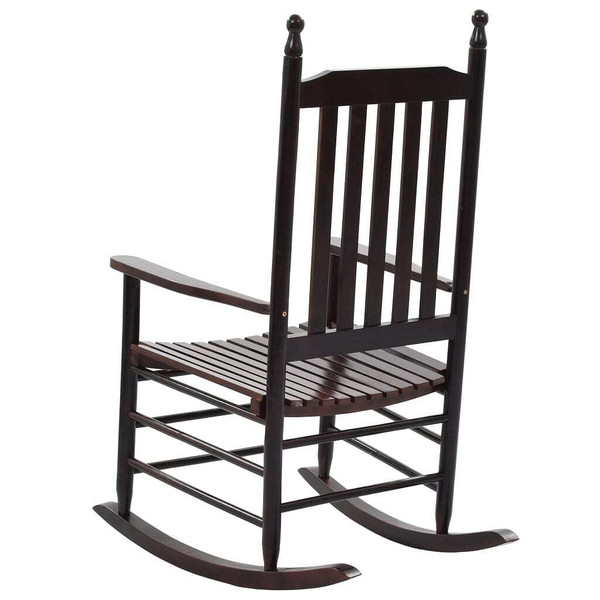 Rocking Chair with Curved Seat Brown Poplar Wood A949-45699