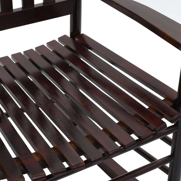 Rocking Chair with Curved Seat Brown Poplar Wood A949-45699