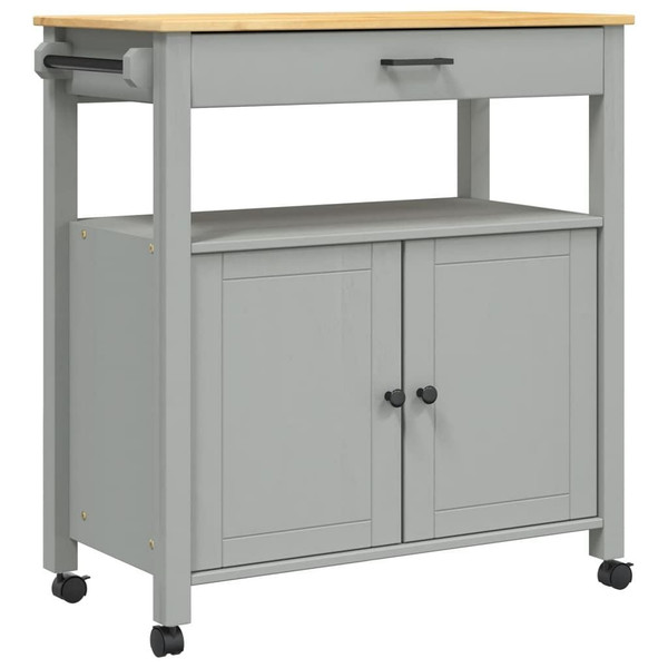 Kitchen Trolley MONZA 33.1"x15.7"x34.8" Solid Wood Pine A949-376107