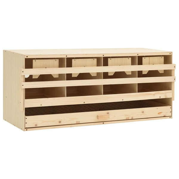 Chicken Laying Nest 4 Compartments 41.7"x15.7"x17.7" Solid Pine Wood A949-170658