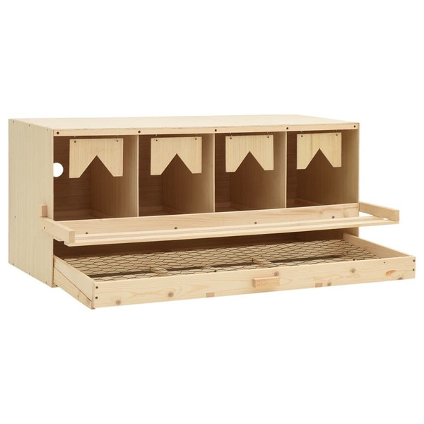 Chicken Laying Nest 4 Compartments 41.7"x15.7"x17.7" Solid Pine Wood A949-170658