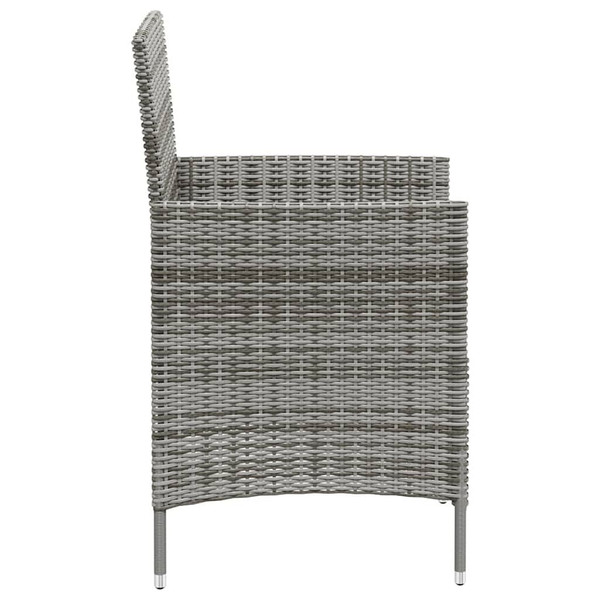 Patio Chairs with Cushions 2 pcs Poly Rattan Gray A949-316682