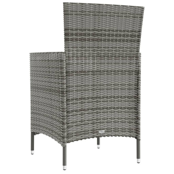 Patio Chairs with Cushions 2 pcs Poly Rattan Gray A949-316682