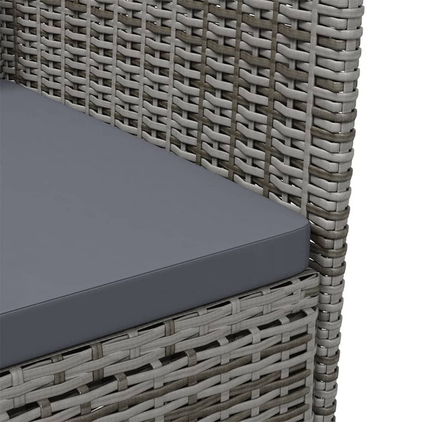 Patio Chairs with Cushions 2 pcs Poly Rattan Gray A949-316682