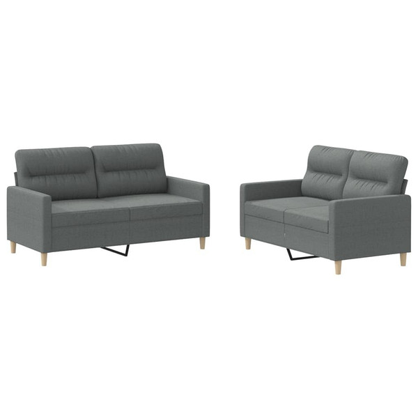 2 Piece Sofa Set with Cushions Dark Gray Fabric A949-3201601