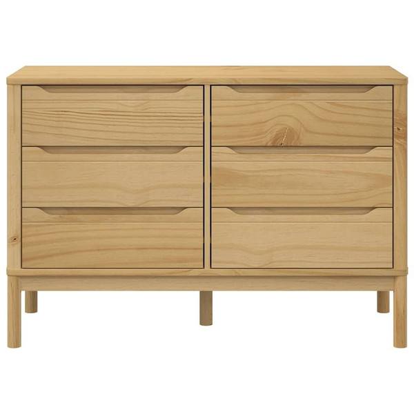 Chest of Drawers FLORO Wax Brown Solid Wood Pine A949-374011
