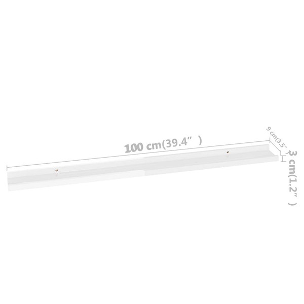  Wall Shelves 4 pcs High Gloss White 39.4"x3.5"x1.2 A949-326656