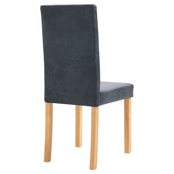 Dining Chairs 4 pcs Gray Faux Suede Leather A949-249213
