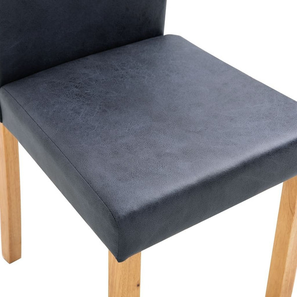 Dining Chairs 4 pcs Gray Faux Suede Leather A949-249213