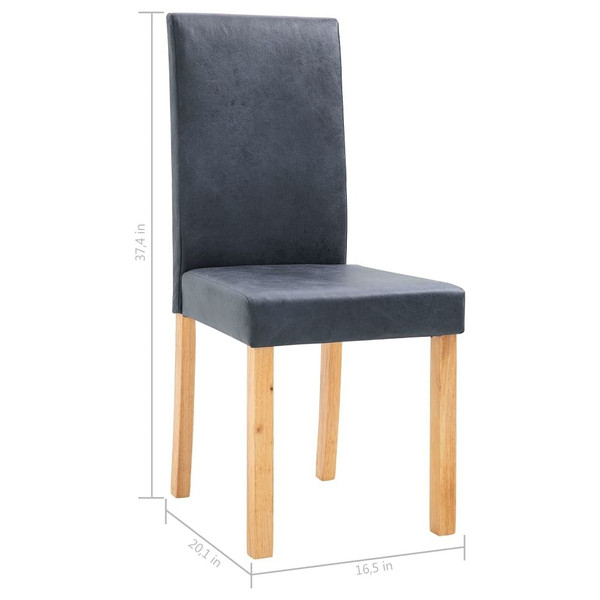 Dining Chairs 4 pcs Gray Faux Suede Leather A949-249213