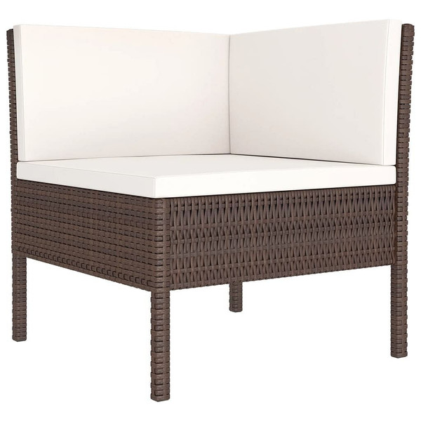 9 Piece Patio Lounge Set with Cushions Poly Rattan Brown A949-3094423