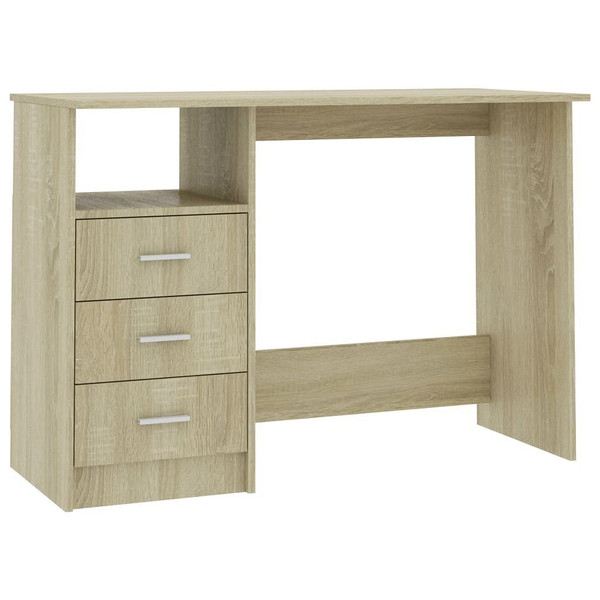 Desk with Drawers Sonoma Oak 43.3"x19.7"x29.9" Engineered Wood A949-800561