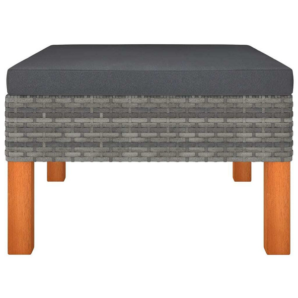 3 Piece Patio Lounge Set Poly Rattan and Solid Eucalyptus Wood A949-315757