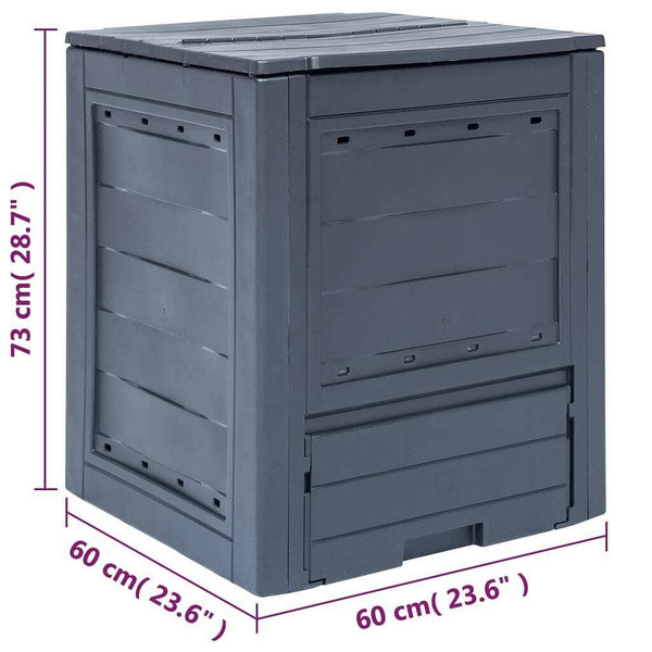 Garden Composter Gray 23.6"x23.6"x28.7" 68.7 gal A949-45682
