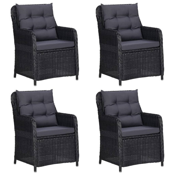5 Piece Patio Dining Set Black A949-3099573