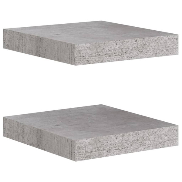 Floating Wall Shelves 2 pcs Concrete Gray 9.1"x9.3"x1.5" MDF A949-326589