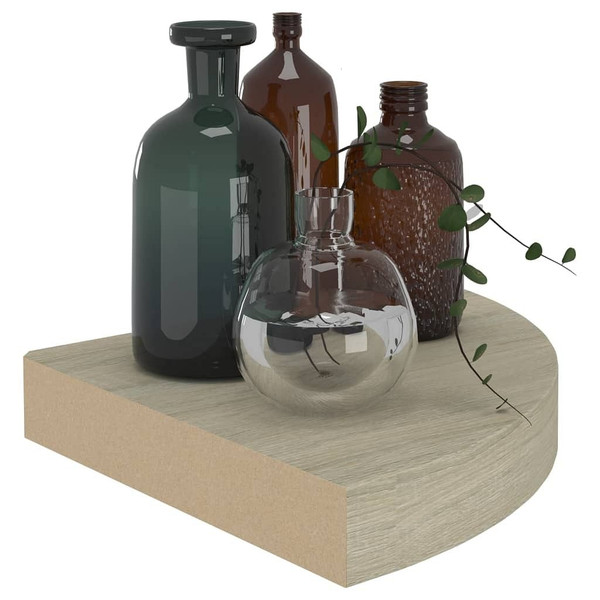 Floating Corner Shelves 4 pcs Oak 9.8"x9.8"x1.5" MDF A949-323906