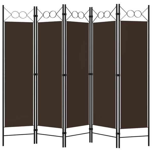 5-Panel Room Divider Brown 78.7"x70.9 A949-320708