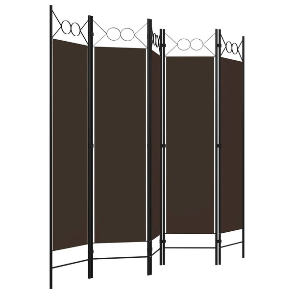 5-Panel Room Divider Brown 78.7"x70.9 A949-320708