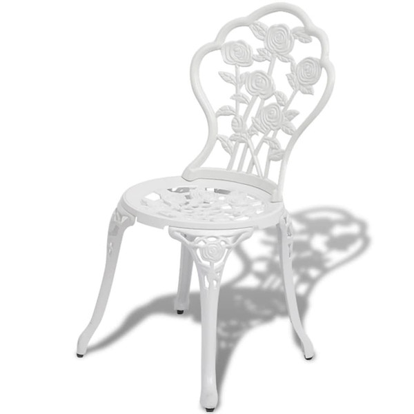 3 Piece Bistro Set Cast Aluminum White A949-42165
