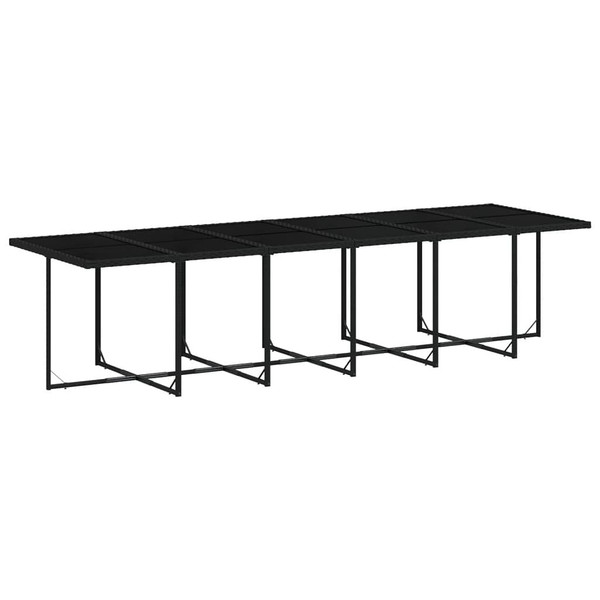17 Piece Patio Dining Set with Cushions Black Poly Rattan A949-3278129